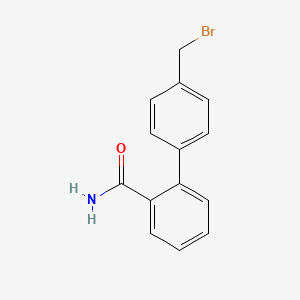 4'-(Bromomethyl)-[1,1'-biphenyl]-2-carboxamide chemical structure (CAS 147404-72-6)