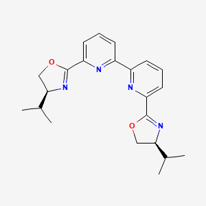 6,6′-Bis(4-(S)-isopropyl-2-oxazolinyl)-2,2′-bipyridine chemical structure (CAS 147409-41-4)