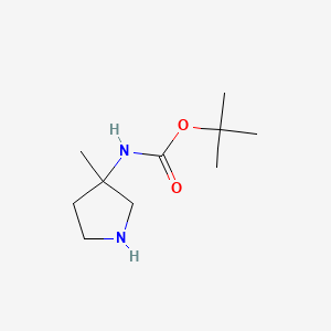 tert-Butyl (3-methylpyrrolidin-3-yl)carbamate chemical structure (CAS 147459-52-7)