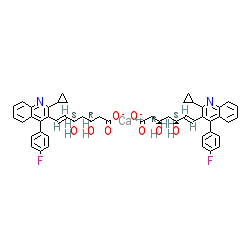 Calcium (3R,5S,E)-7-(2-cyclopropyl-4-(4-fluorophenyl)quinolin-3-yl)-3,5-dihydroxyhept-6-enoate chemical structure (CAS 147526-32-7)