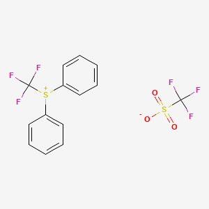 Diphenyl(trifluoromethyl)sulfonium trifluoromethanesulfonate chemical structure (CAS 147531-11-1)