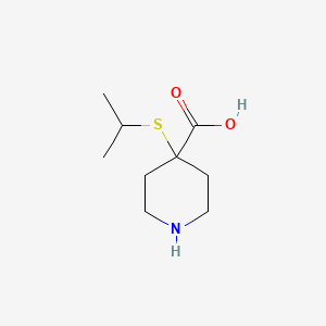 4-(Isopropylthio)piperidine-4-carboxylic acid chemical structure (CAS 1476089-83-4)