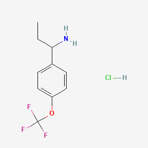 1-(4-(Trifluoromethoxy)phenyl)propan-1-amine hydrochloride chemical structure (CAS 1476729-66-4)
