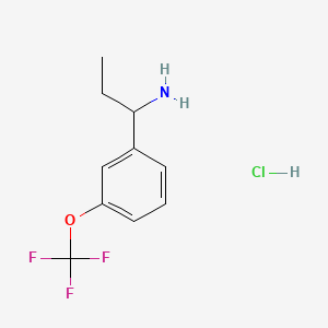 1-(3-(Trifluoromethoxy)phenyl)propan-1-amine hydrochloride chemical structure (CAS 1476730-96-7)