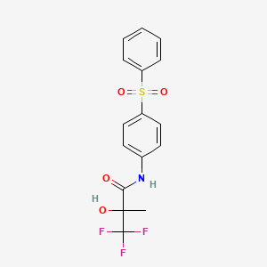 3,3,3-Trifluoro-2-hydroxy-2-methyl-N-(4-(phenylsulfonyl)phenyl)propanamide chemical structure (CAS 147695-92-9)