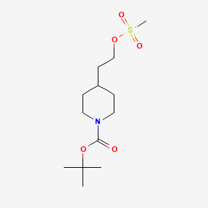 tert-Butyl 4-(2-((methylsulfonyl)oxy)ethyl)piperidine-1-carboxylate chemical structure (CAS 147699-19-2)