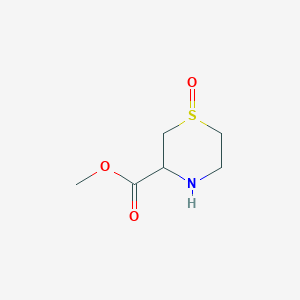 Methyl thiomorpholine-3-carboxylate 1-oxide chemical structure (CAS 1477743-09-1)