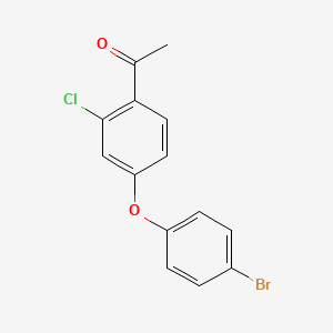 1-(4-(4-Bromophenoxy)-2-chlorophenyl)ethan-1-one chemical structure (CAS 1477768-90-3)