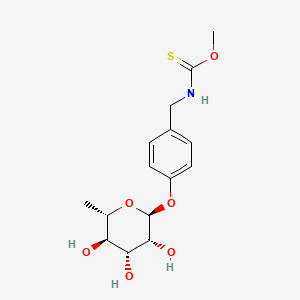 O-Methyl (4-(((2S,3R,4R,5R,6S)-3,4,5-trihydroxy-6-methyltetrahydro-2H-pyran-2-yl)oxy)benzyl)carbamothioate chemical structure (CAS 147821-57-6)