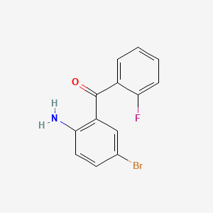 (2-Amino-5-bromophenyl)(2-fluorophenyl)methanone chemical structure (CAS 1479-58-9)