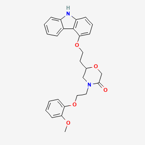 6-(2-((9H-Carbazol-4-yl)oxy)ethyl)-4-(2-(2-methoxyphenoxy)ethyl)morpholin-3-one chemical structure (CAS 1479049-35-8)