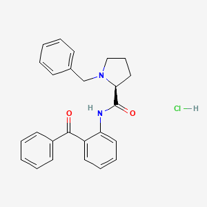 (S)-N-(2-Benzoylphenyl)-1-benzylpyrrolidine-2-carboxamide hydrochloride chemical structure (CAS 147959-98-6)