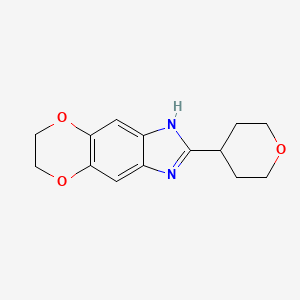 2-(Tetrahydro-2H-pyran-4-yl)-6,7-dihydro-1H-[1,4]dioxino[2',3':4,5]benzo[1,2-d]imidazole chemical structure (CAS 1479914-53-8)