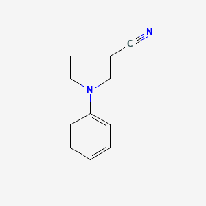 3-(Ethyl(phenyl)amino)propanenitrile chemical structure (CAS 148-87-8)