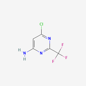 6-Chloro-2-(trifluoromethyl)pyrimidin-4-amine chemical structure (CAS 1480-66-6)