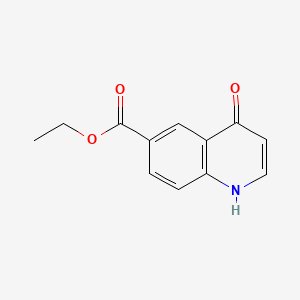 Ethyl 4-hydroxyquinoline-6-carboxylate chemical structure (CAS 148018-33-1)