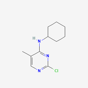 2-Chloro-N-cyclohexyl-5-methylpyrimidin-4-amine chemical structure (CAS 1480295-17-7)