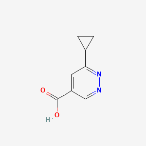 6-Cyclopropylpyridazine-4-carboxylic acid chemical structure (CAS 1480665-25-5)