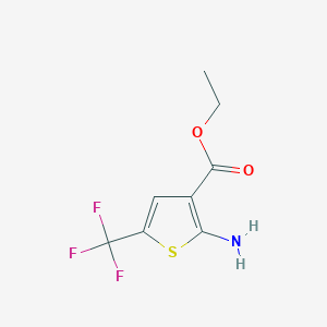Ethyl 2-amino-5-(trifluoromethyl)thiophene-3-carboxylate chemical structure (CAS 1481609-27-1)