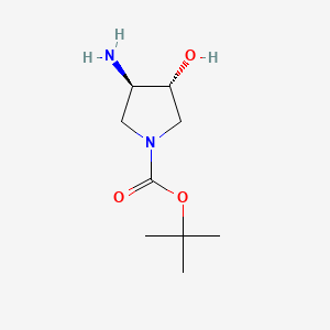 (3R,4R)-rel-tert-Butyl 3-amino-4-hydroxypyrrolidine-1-carboxylate chemical structure (CAS 148214-90-8)