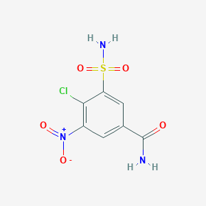 4-Chloro-3-nitro-5-sulfamoylbenzamide chemical structure (CAS 1482467-37-7)
