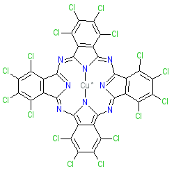 Copper hexadecachlorophthalocyanine chemical structure (CAS 14832-14-5)