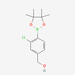 (3-Chloro-4-(4,4,5,5-tetramethyl-1,3,2-dioxaborolan-2-yl)phenyl)methanol chemical structure (CAS 1485110-17-5)