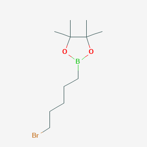 2-(5-Bromopentyl)-4,4,5,5-tetramethyl-1,3,2-dioxaborolane chemical structure (CAS 148562-16-7)