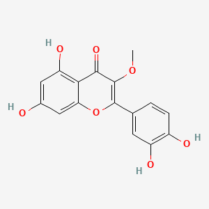 2-(3,4-Dihydroxyphenyl)-5,7-dihydroxy-3-methoxy-4H-chromen-4-one chemical structure (CAS 1486-70-0)
