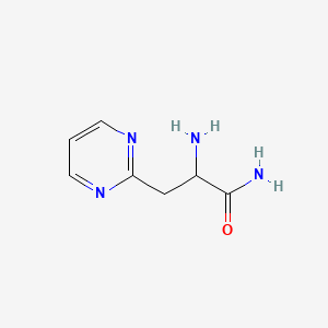 2-Amino-3-(pyrimidin-2-yl)propanamide chemical structure (CAS 1486298-26-3)