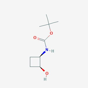 tert-Butyl ((1R,2S)-2-hydroxycyclobutyl)carbamate chemical structure (CAS 1486477-55-7)