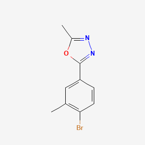 2-(4-Bromo-3-methylphenyl)-5-methyl-1,3,4-oxadiazole chemical structure (CAS 148672-44-0)