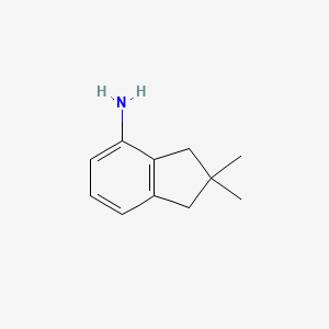 2,2-Dimethyl-2,3-dihydro-1H-inden-4-amine chemical structure (CAS 1487165-40-1)