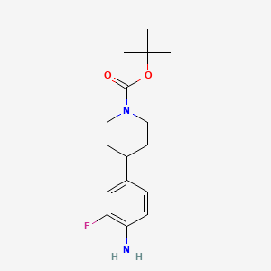 tert-Butyl 4-(4-amino-3-fluorophenyl)piperidine-1-carboxylate chemical structure (CAS 1488342-80-8)
