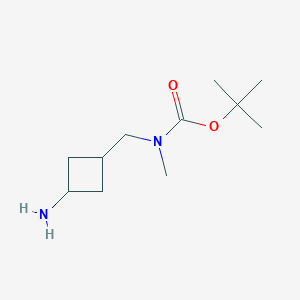 tert-Butyl ((3-aminocyclobutyl)methyl)(methyl)carbamate chemical structure (CAS 1489063-08-2)