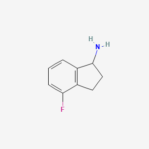 4-Fluoro-2,3-dihydro-1H-inden-1-amine chemical structure (CAS 148960-34-3)