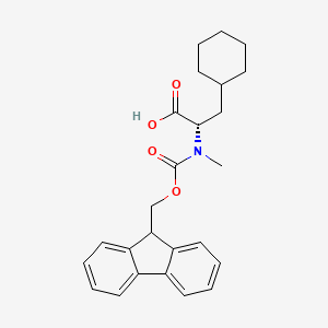 (S)-2-((((9H-Fluoren-9-yl)methoxy)carbonyl)(methyl)amino)-3-cyclohexylpropanoic acid chemical structure (CAS 148983-03-3)