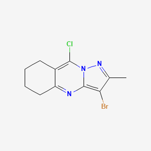 3-Bromo-9-chloro-2-methyl-5,6,7,8-tetrahydropyrazolo[5,1-b]quinazoline chemical structure (CAS 1490066-41-5)