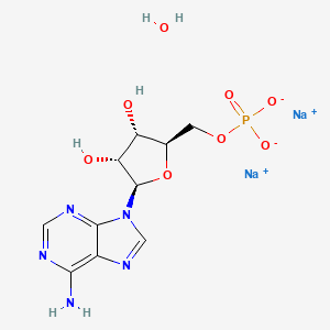 Sodium ((2R,3S,4R,5R)-5-(6-amino-9H-purin-9-yl)-3,4-dihydroxytetrahydrofuran-2-yl)methyl phosphate hydrate(x:1:x) chemical structure (CAS 149022-20-8)