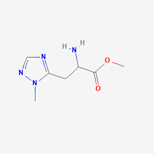 Methyl 2-amino-3-(1-methyl-1H-1,2,4-triazol-5-yl)propanoate chemical structure (CAS 1490800-81-1)