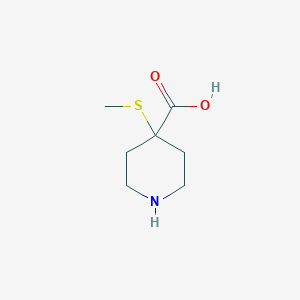 4-(Methylsulfanyl)piperidine-4-carboxylic acid chemical structure (CAS 1490807-76-5)