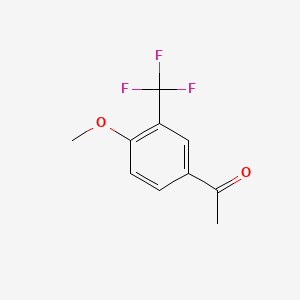 1-(4-Methoxy-3-(trifluoromethyl)phenyl)ethanone chemical structure (CAS 149105-10-2)