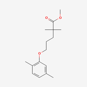 methyl 5-(2,5-dimethylphenoxy)-2,2-dimethylpentanoate chemical structure (CAS 149105-25-9)