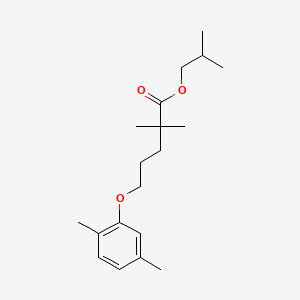 Isobutyl 5-(2,5-dimethylphenoxy)-2,2-dimethylpentanoate chemical structure (CAS 149105-26-0)