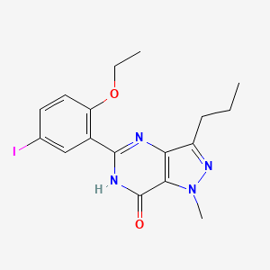 5-(2-Ethoxy-5-iodophenyl)-1-methyl-3-propyl-1,6-dihydro-7H-pyrazolo[4,3-d]pyrimidin-7-one chemical structure (CAS 1491216-01-3)