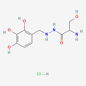 2-Amino-3-hydroxy-N'-(2,3,4-trihydroxybenzyl)propanehydrazide hydrochloride chemical structure (CAS 14919-77-8)