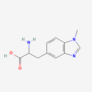 2-Amino-3-(1-methyl-1H-benzo[d]imidazol-5-yl)propanoic acid chemical structure (CAS 1492171-02-4)