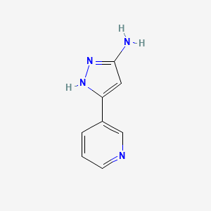 5-(Pyridin-3-yl)-1H-pyrazol-3-amine chemical structure (CAS 149246-87-7)
