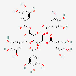 (2S,3R,4S,5R,6R)-6-(((3,4,5-Trihydroxybenzoyl)oxy)methyl)tetrahydro-2H-pyran-2,3,4,5-tetrayl tetrakis(3,4,5-trihydroxybenzoate) chemical structure (CAS 14937-32-7)