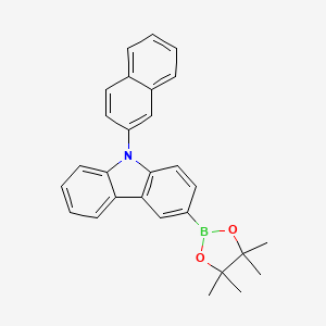 9-(Naphthalen-2-yl)-3-(4,4,5,5-tetramethyl-1,3,2-dioxaborolan-2-yl)-9H-carbazole chemical structure (CAS 1493715-28-8)